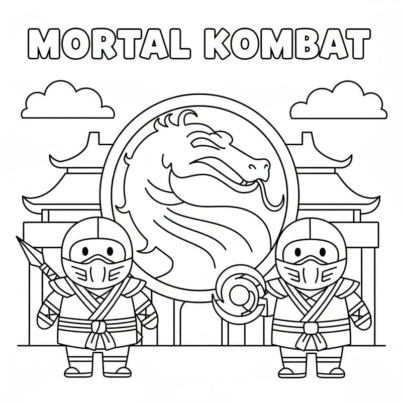 Målarbild Utskrivbar Mortal Kombat för Barn