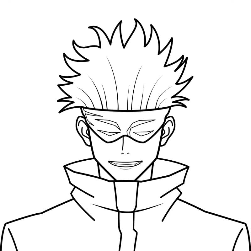 Målarbild Utskrivbar Satoru Gojo-teckning