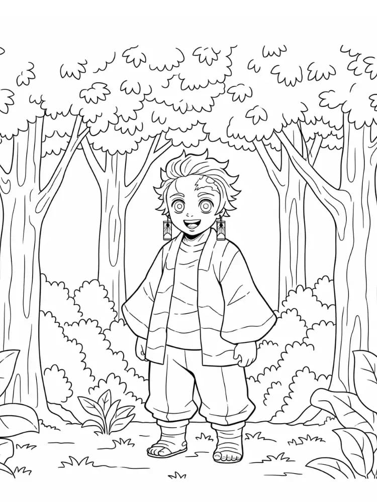 Målarbild Väldigt Glad Tanjiro