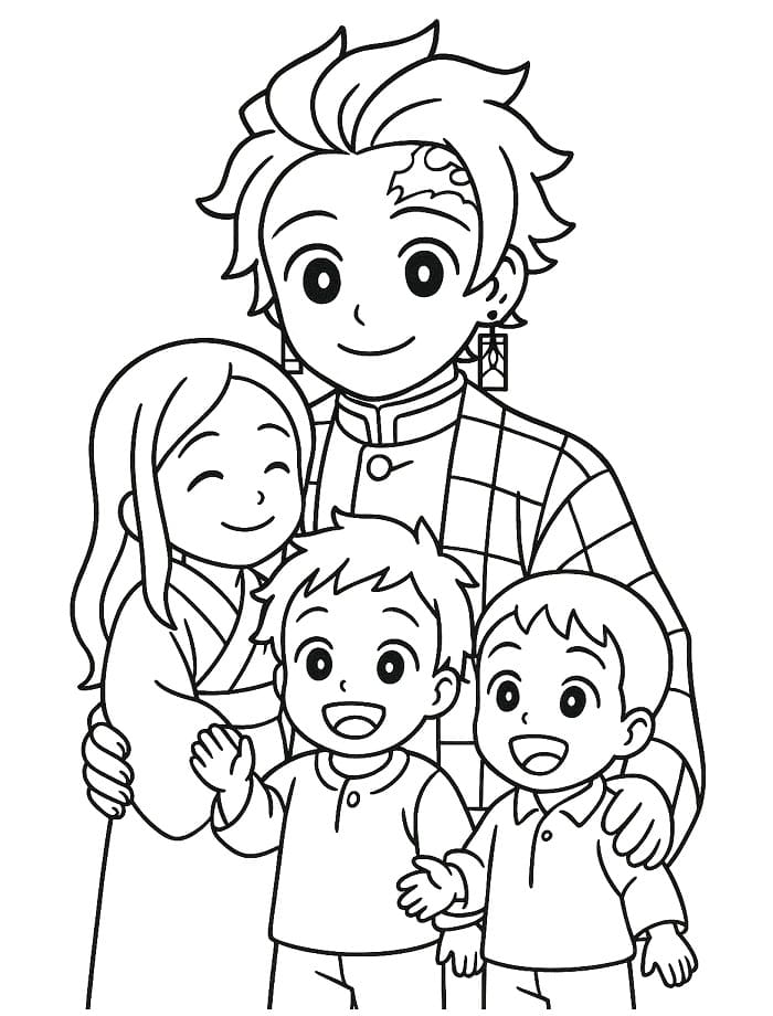 Målarbild Vänlig Tanjiro