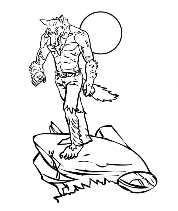 Målarbild Varulv Gratis för Barn