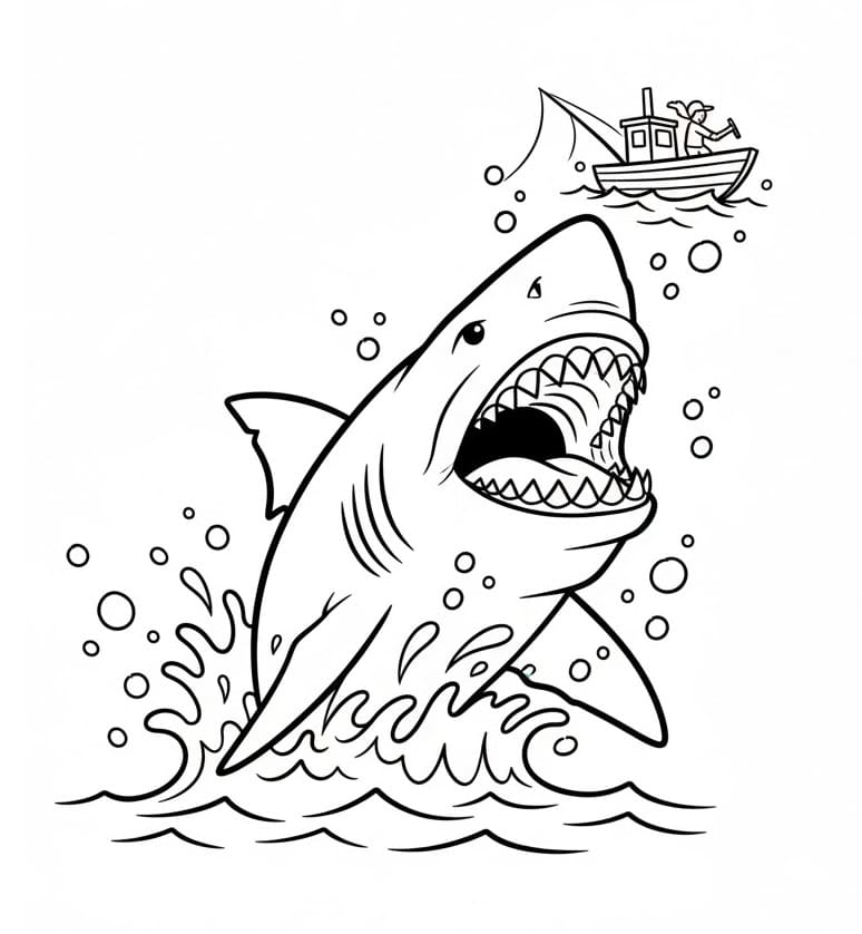 Målarbild Arg Megalodon