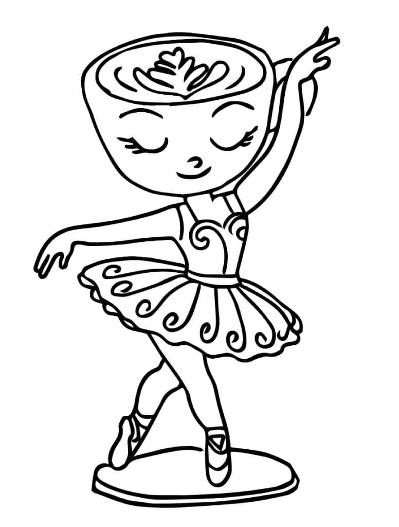 Målarbild Ballerina Cappuccina Utskrivbar för Barn
