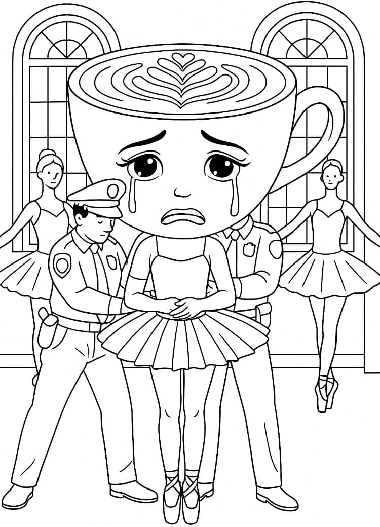 Målarbild Ballerina Cappuccina för 6-åriga Barn