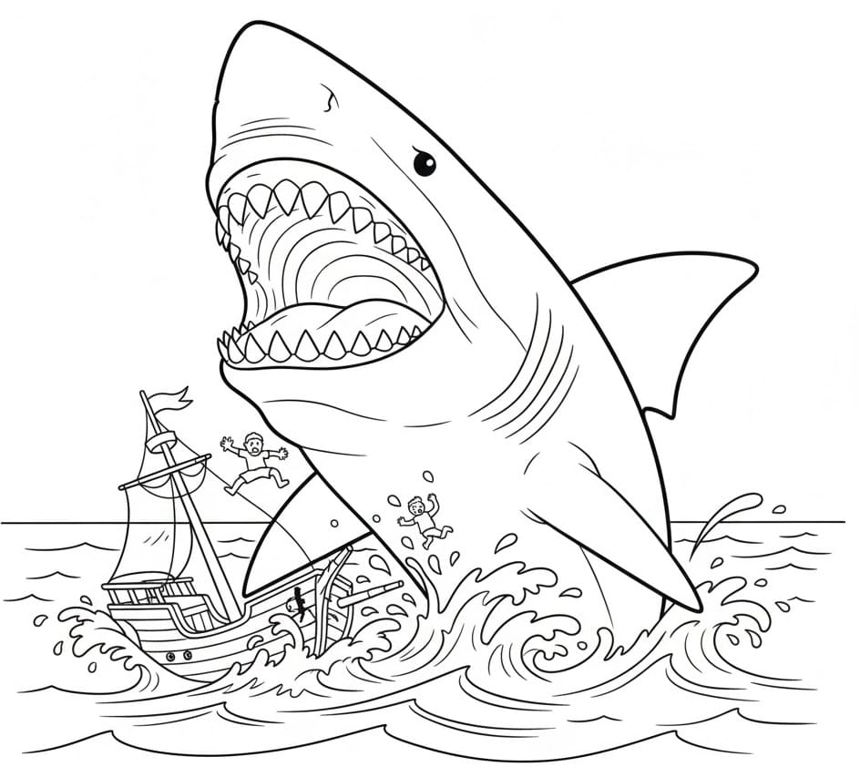 Målarbilder Megalodon