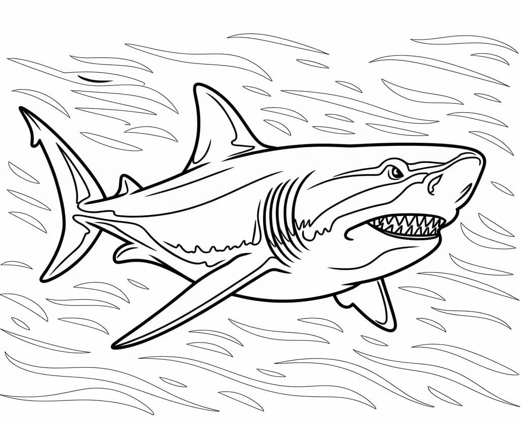 Målarbild En Megalodon