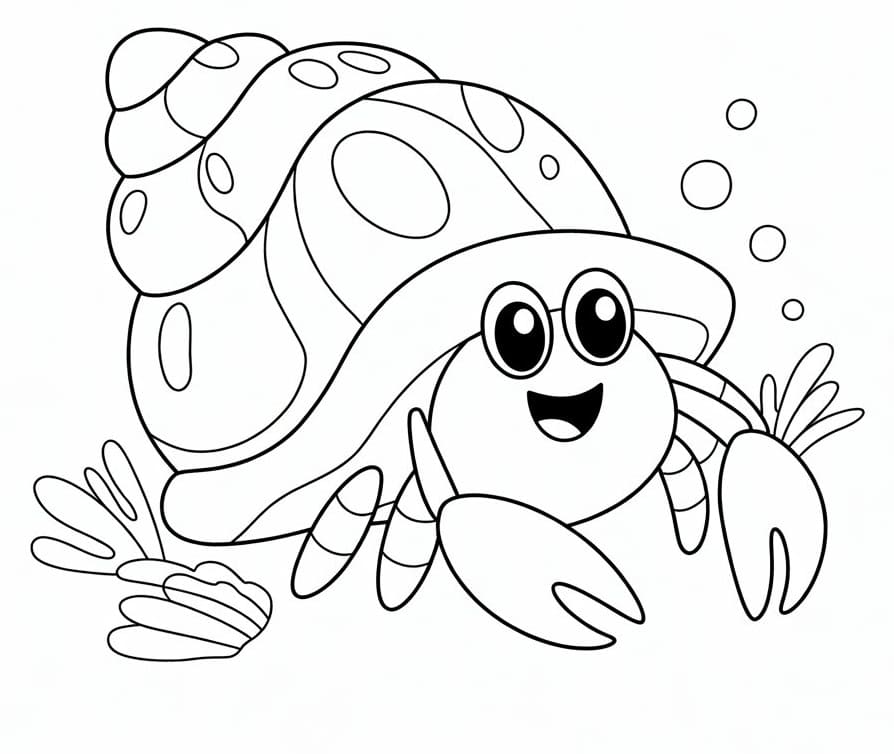 Målarbild En söt eremitkräfta