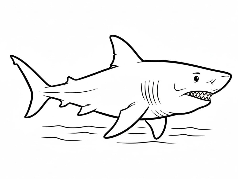 Målarbild Enkel Megalodon