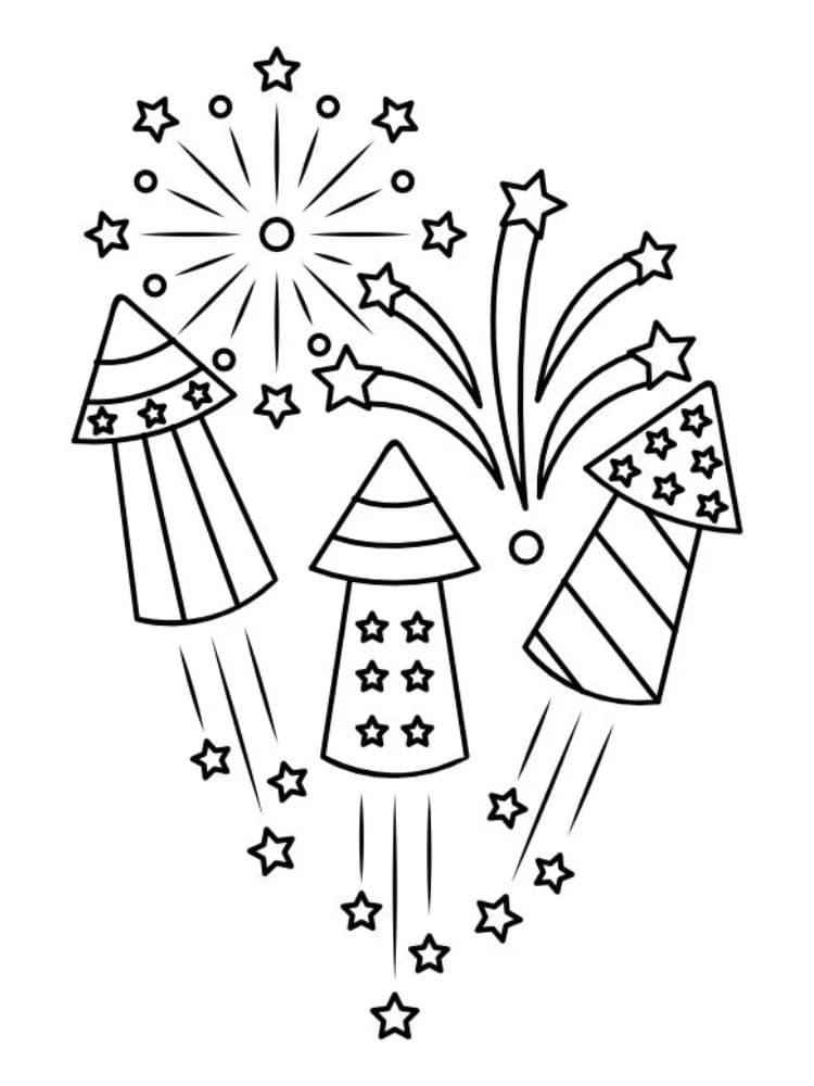 Målarbild Enkla fyrverkerier