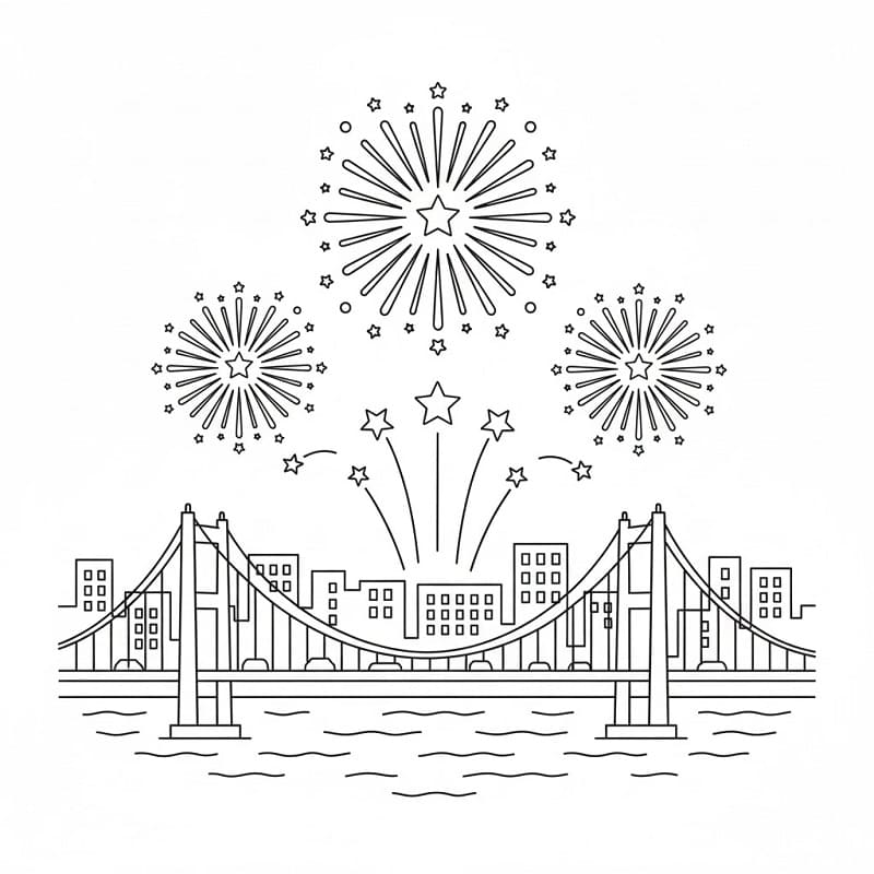 Målarbild Fina fyrverkerier