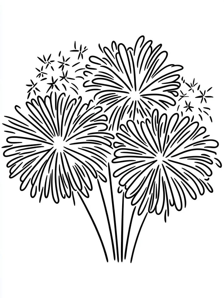 Målarbild Fyrverkerier för barn
