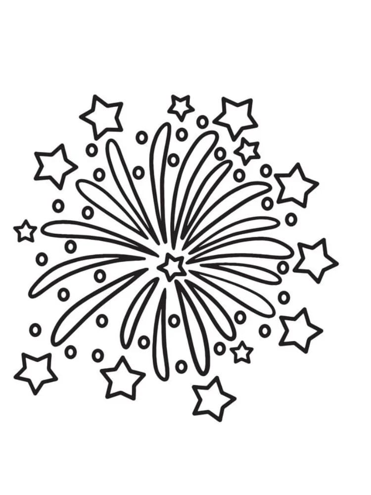 Målarbild Fyrverkerier gratis