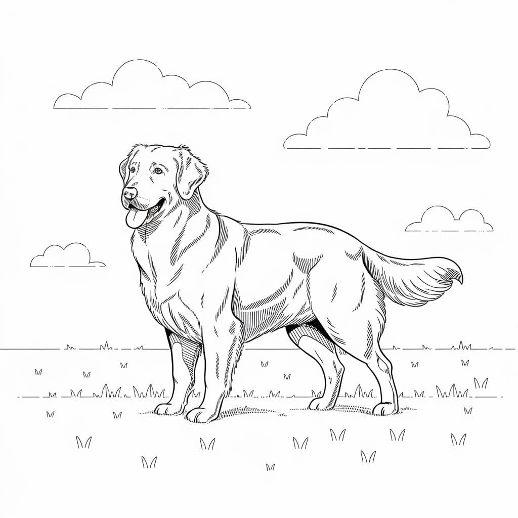 Målarbild Golden Retriever Utskrivbar