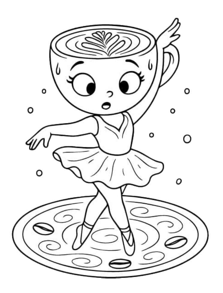 Målarbild Gratis Utskrivbar Ballerina Cappuccina för Barn