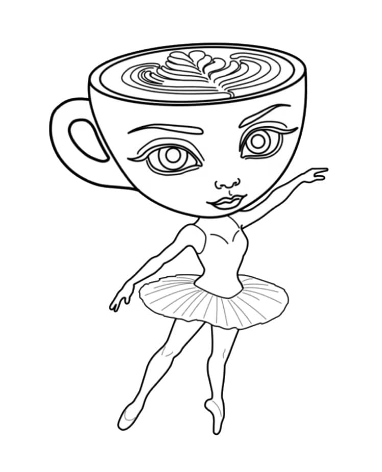 Målarbild Gratis Utskrivbar Ballerina Cappuccina