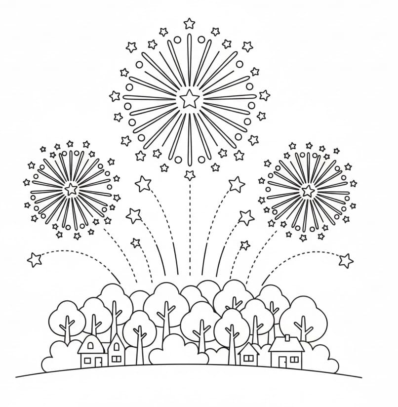 Målarbilder Fyrverkeri