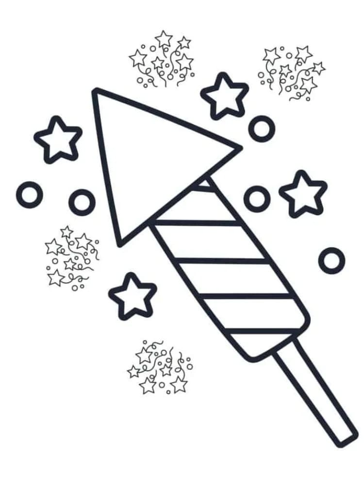 Målarbild Gratis utskrivbar fyrverkerier för barn