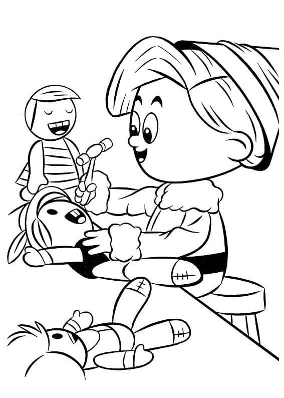 Målarbild Hermey den tandläkarälskande alven