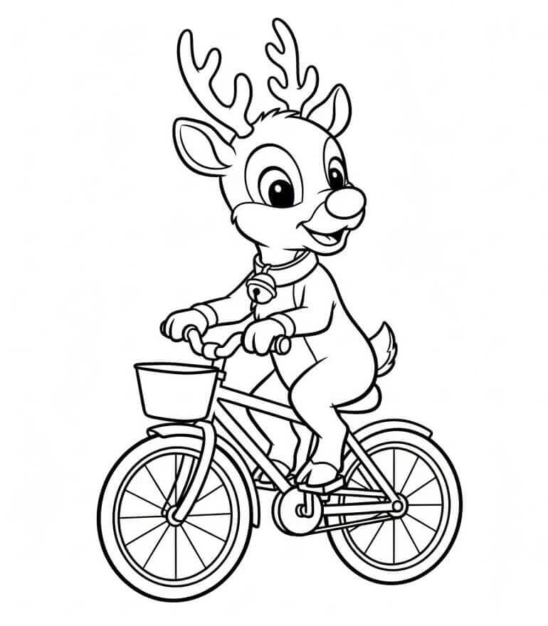 Målarbild Rudolf cyklar