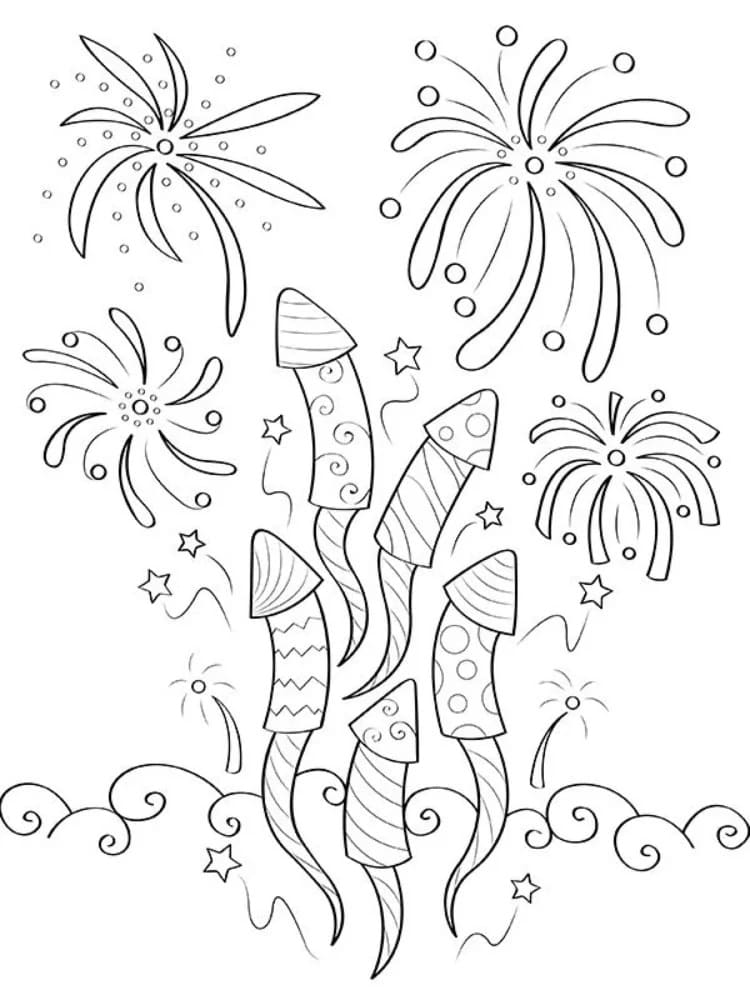 Målarbild Söta fyrverkerier