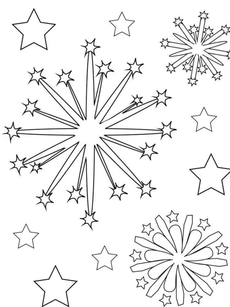 Målarbild Stjärnfyrverkerier