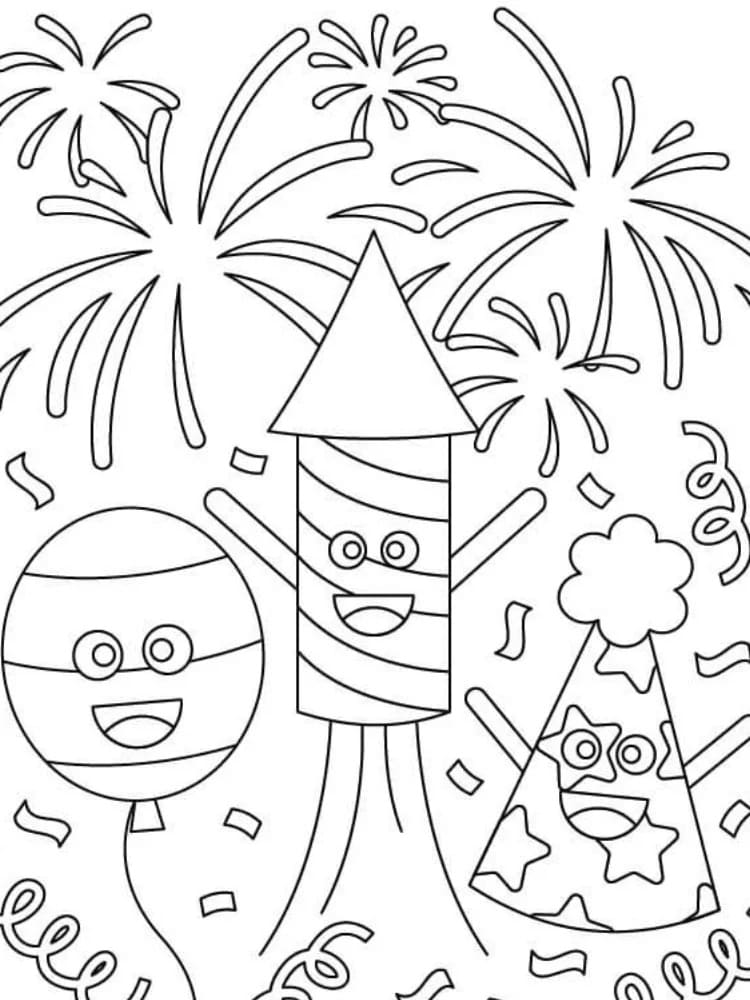 Målarbild Tecknade fyrverkerier