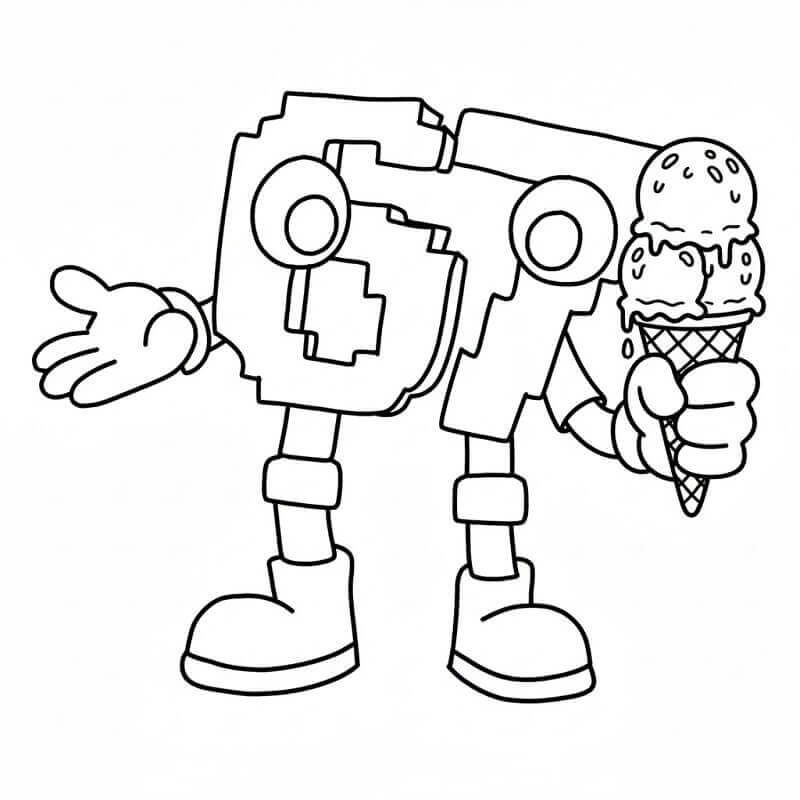 Målarbild 67 Brainrot håller i en glass