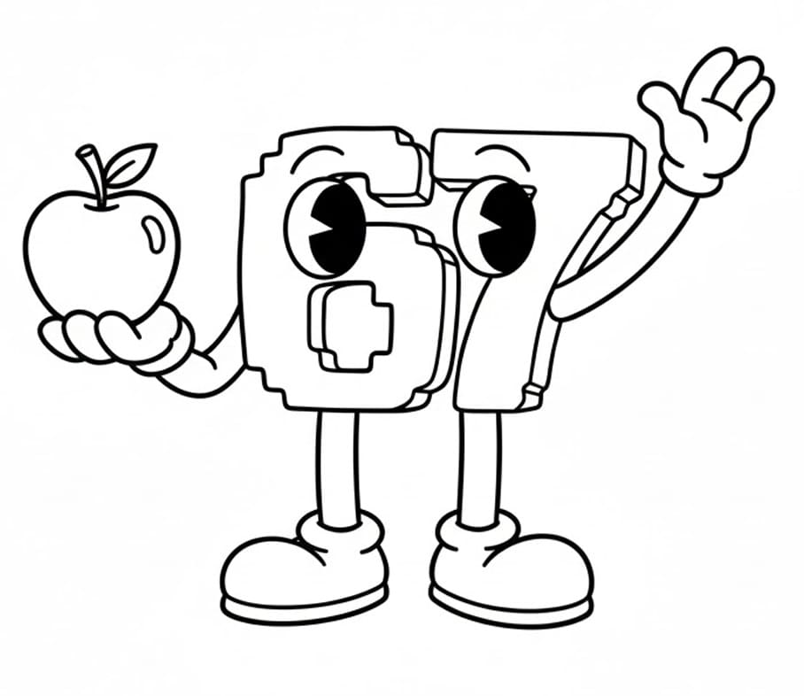 Målarbild 67 Brainrot med äpple