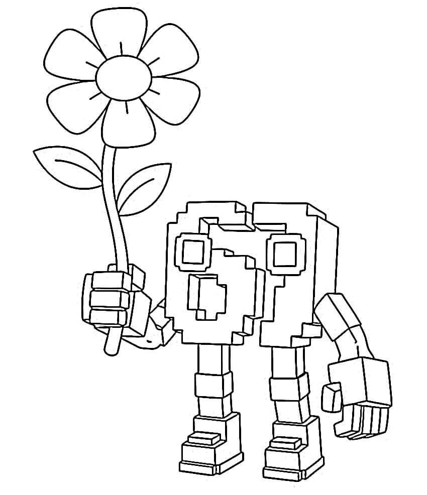 Målarbild 67 Brainrot med blomma