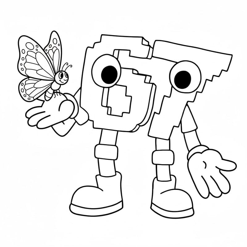 Målarbild 67 Brainrot med fjäril