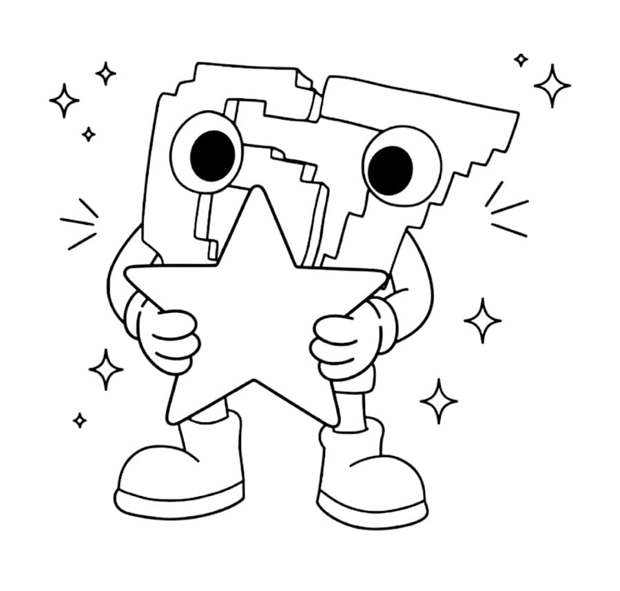 Målarbild 67 Brainrot med stjärna