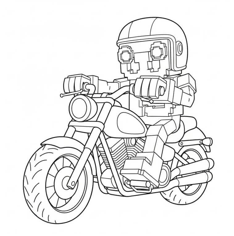 Målarbild 67 Brainrot som kör motorcykel