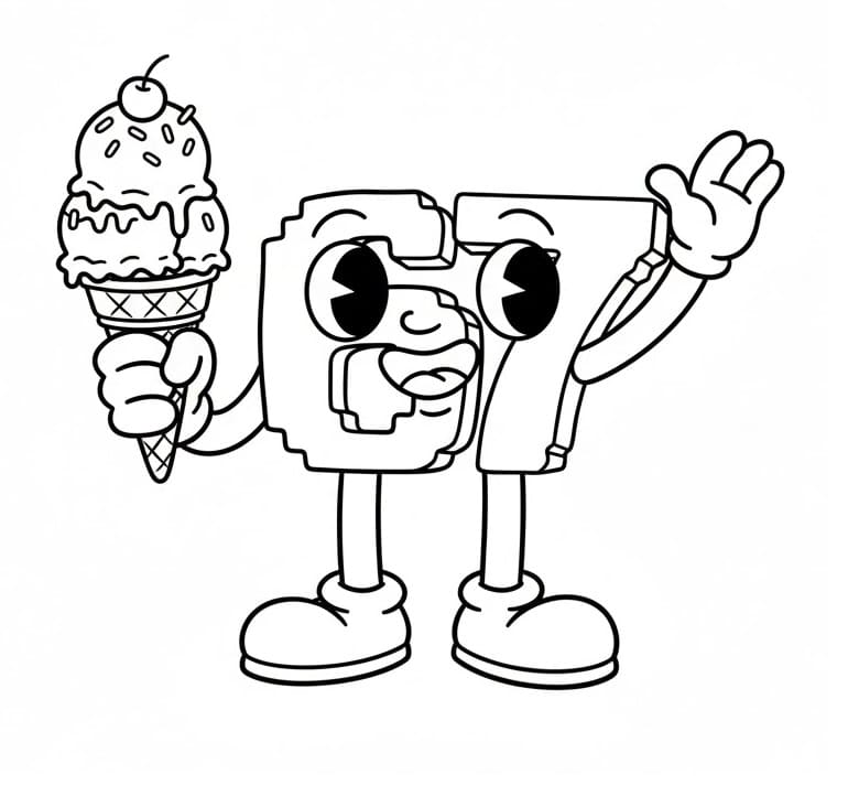 Målarbild 67 Brainrot tillsammans med glass