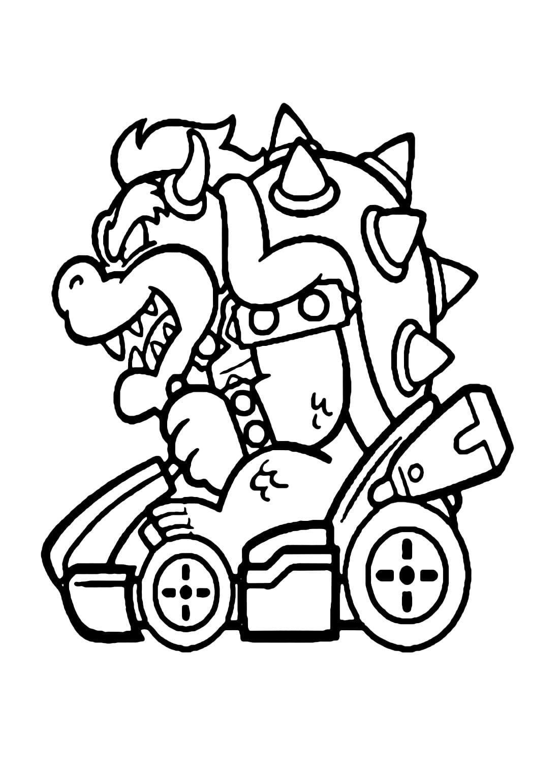 Målarbild Bowser dominerar Mario Kart