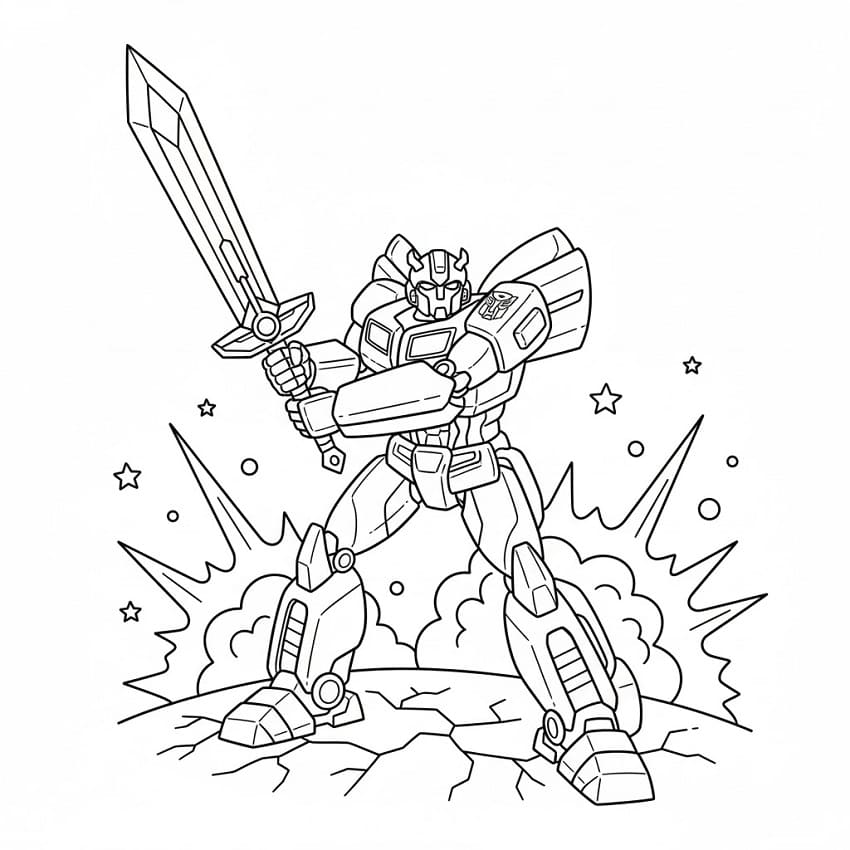 Målarbild Bumblebee med Svärd