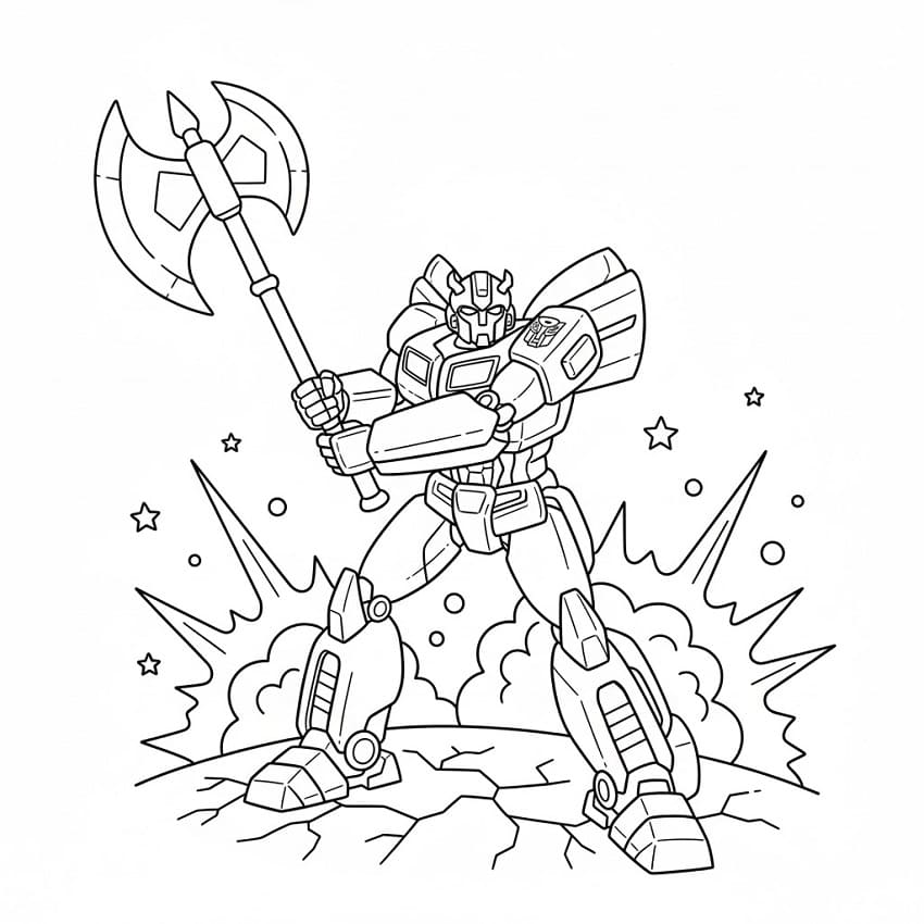 Målarbild Bumblebee med yxa