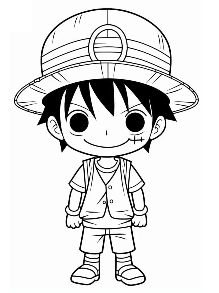 Målarbild Chibi Luffy från One Piece