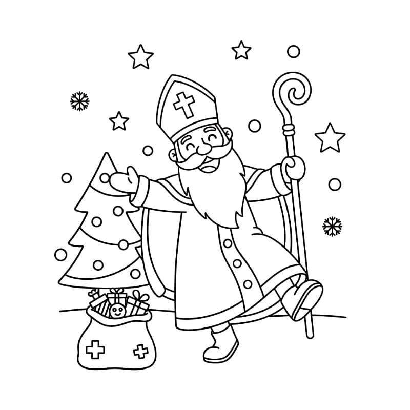 Målarbild Dansande Sankt Nikolaus