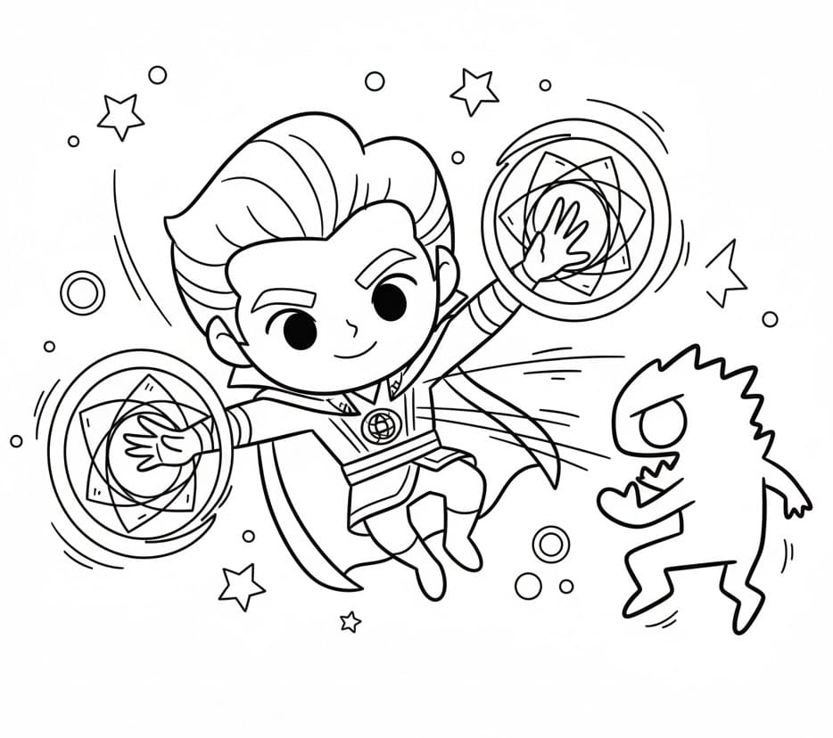 Målarbild Doctor Strange Gratis Utskrivbar för Barn