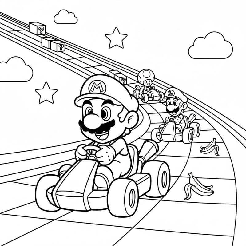 Målarbild Fantastisk Mario Kart