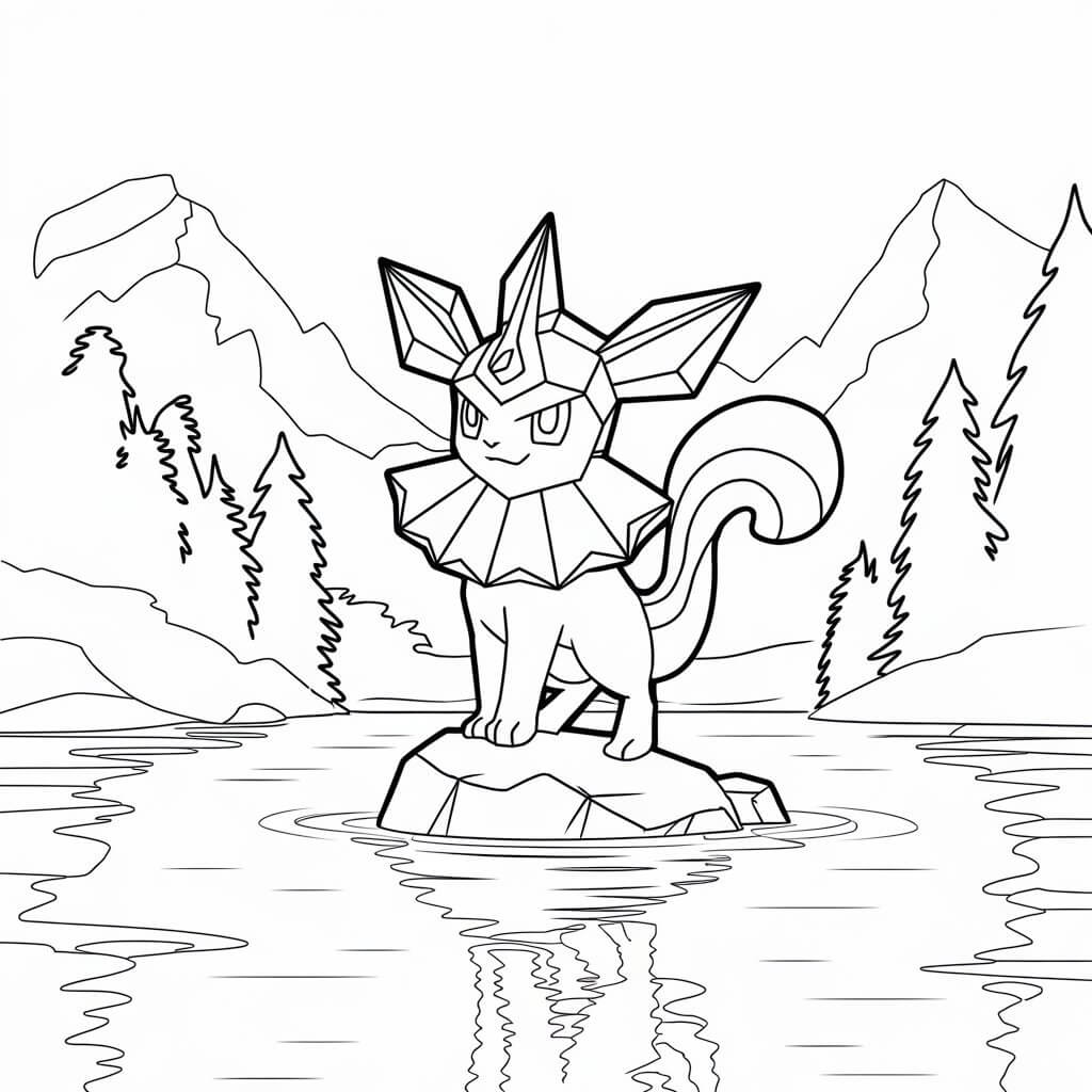 Målarbild Fantastisk Vaporeon
