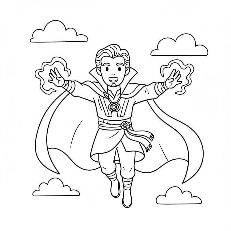 Målarbild Flygande Doctor Strange