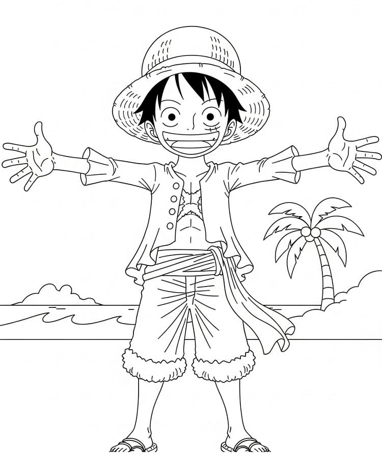 Målarbild Glad Luffy