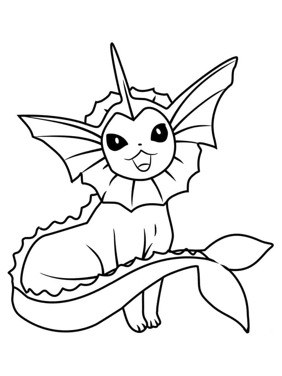 Målarbild Glad Pokémon-Vaporeon