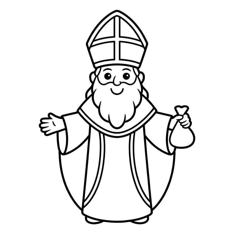 Målarbild Glad Sankt Nikolaus