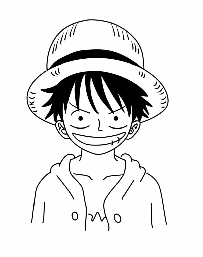 Målarbild Gratis Luffy för Barn