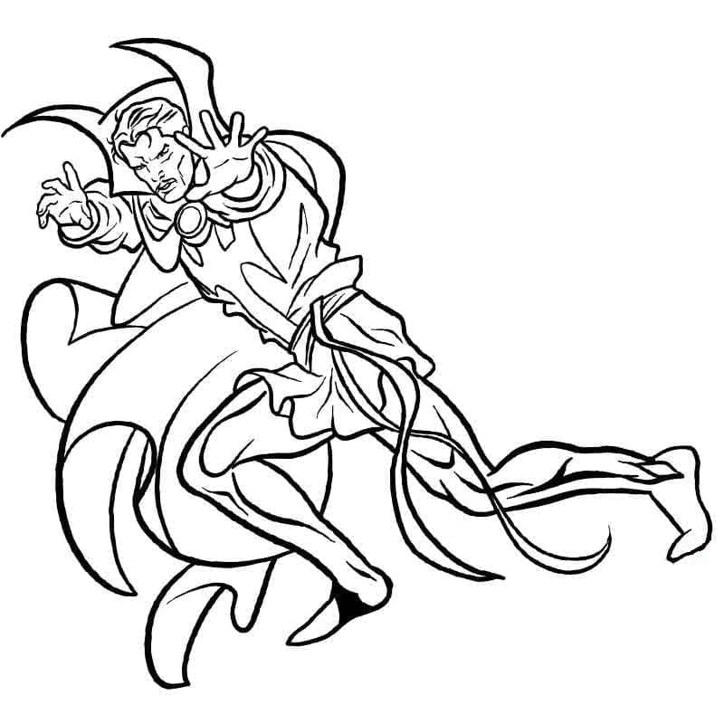 Målarbild Gratis Utskrivbar Doctor Strange för Barn