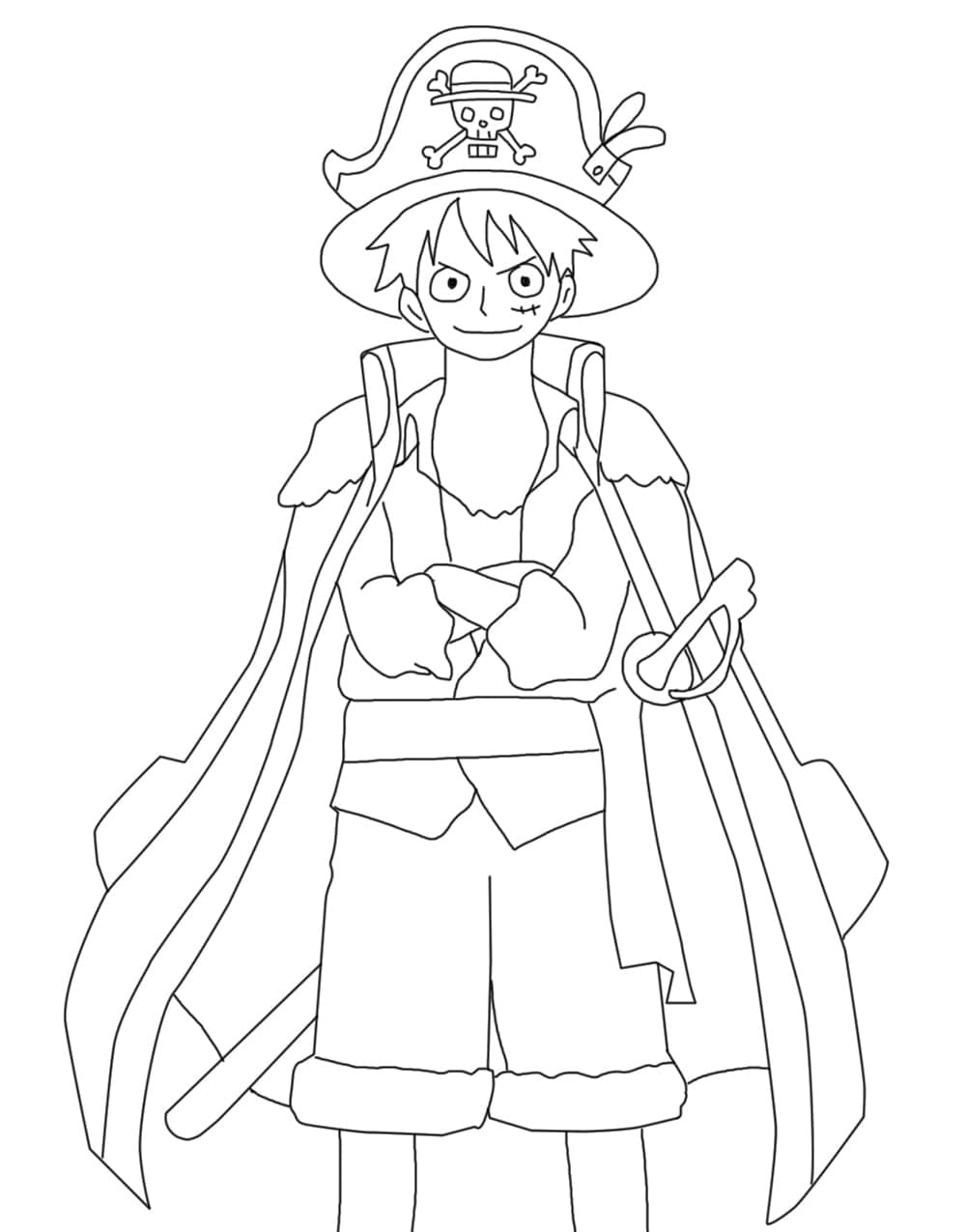 Målarbild Gratis Utskrivbar Luffy