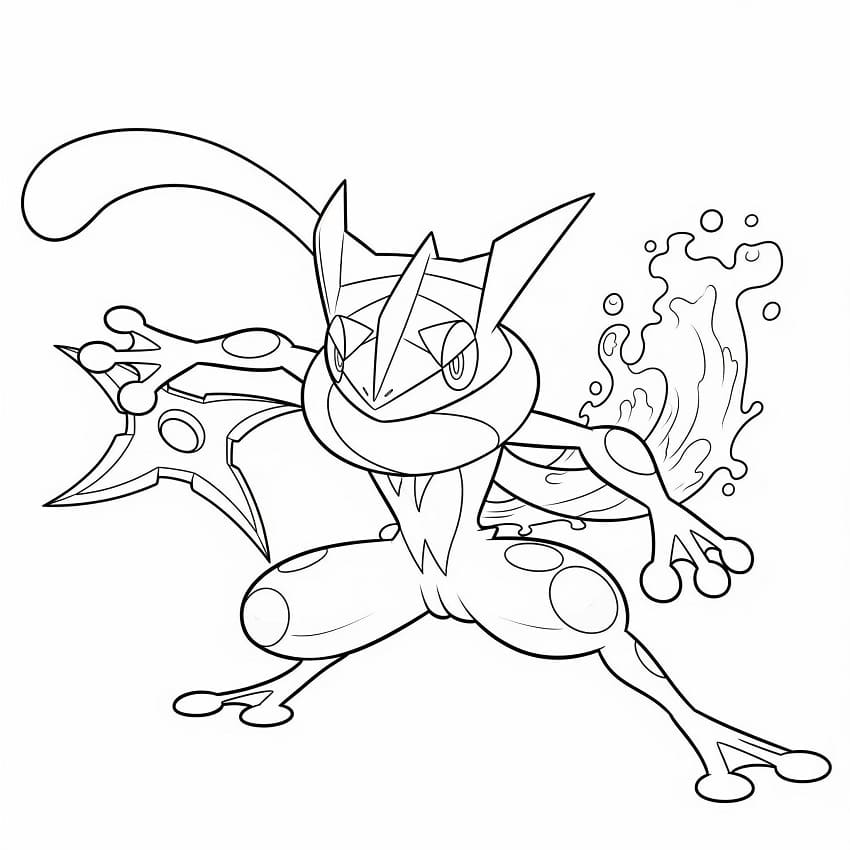 Målarbild Gratis teckning av Greninja