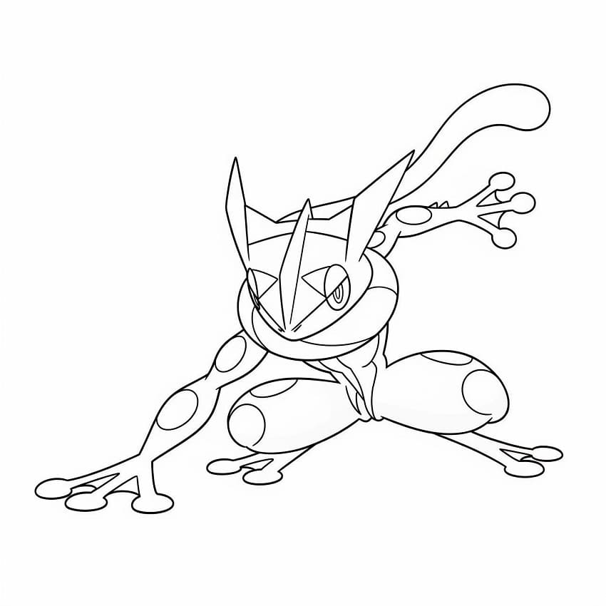 Målarbild Gratis utskrivbar Greninja-bild